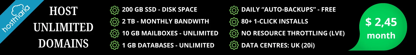 Unlimited Domains, One Hosting Plan ⭐ HostMaria